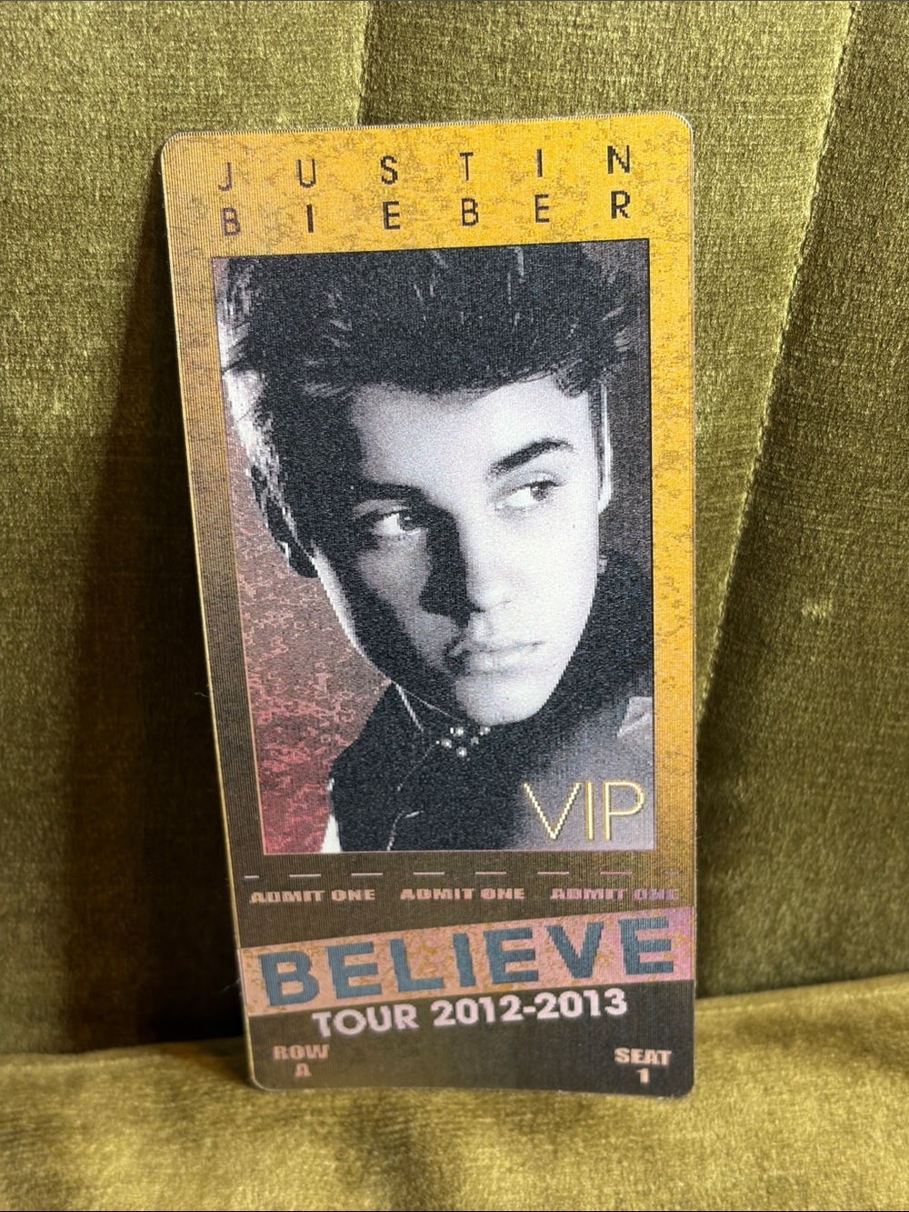 Justin Bieber Believe VIP Limited Edition Lenticular Ticket Card - 2012/13 Tour